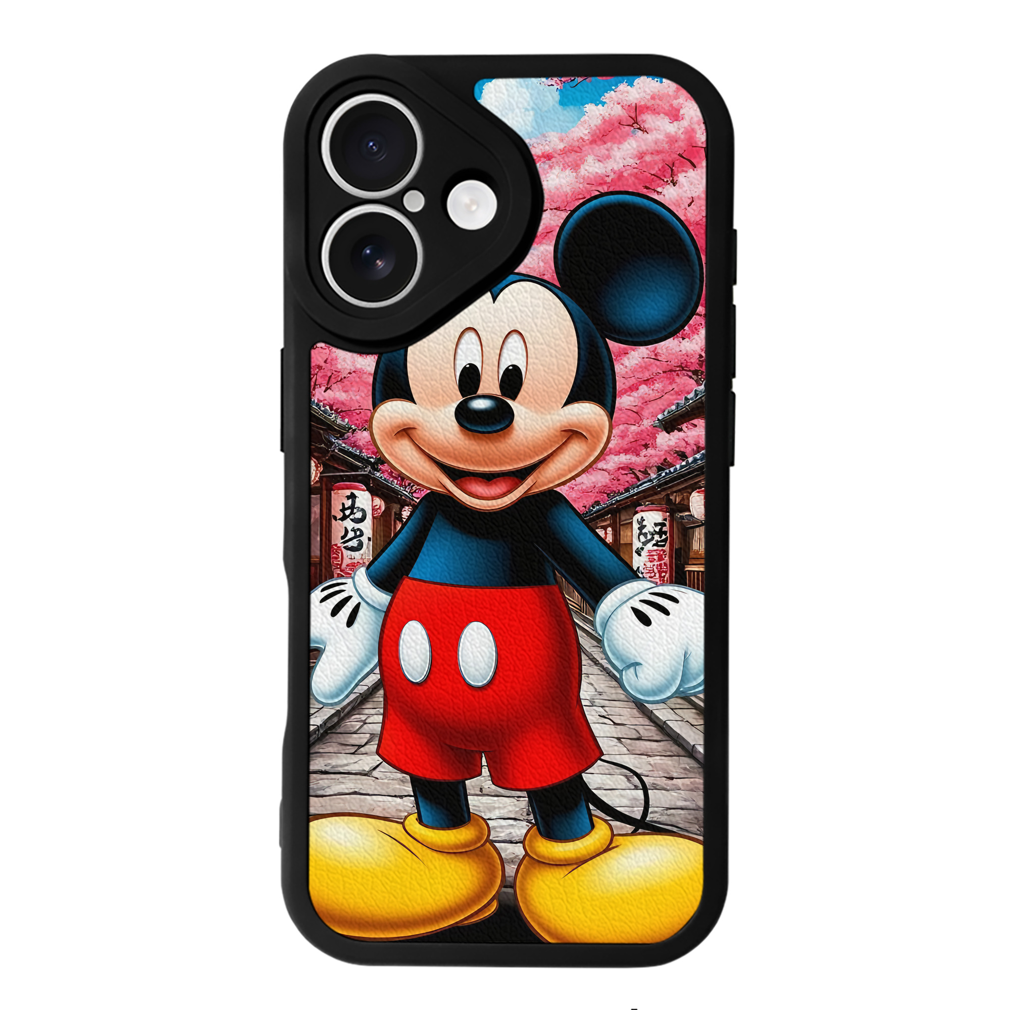 （画像用） ミッキーマウス Mickey Mouse 【iPhone 16シリーズ対応】シリコンスマホケース（レザー調） 材質：シリコン
